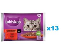 WHISKAS Adult Pasti Classici 52x85g Bocconcini con pollo e manzo in salsa