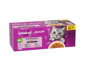Whiskas Aromatic Selection 40 x 85 g - Mix in Salsa: con Maiale, con Pollo, con Pesce di Mare, con Salmone