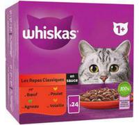 WHISKAS Bustine fresche I pasti classici in salsa 4 varietà per gatti adulti 24x85g