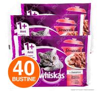 Whiskas Cibo per Gatti Straccetti Selezione Gustosa - 40 bustine da 85g