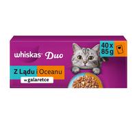 WHISKAS Duo "Dalla terra e dal mare" in gelatina - cibo umido per gatti, 40x85 g