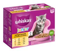 Whiskas Junior buste 12 x 85 g Alimento umido per gatto - Selezione Carni bianche in Gelatina