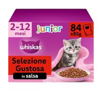 WHISKAS Junior Cibo Umido per Gattini in Salsa 84x85g Selezione Gustosa