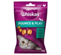 WHISKAS Pounce & Play 45g snack con pollo per gatti