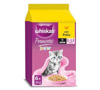 WHISKAS PRANZETTI Cibo Umido in Salsa per Gattini 6x50g Pollo, confezione da 12