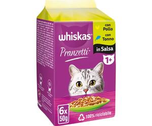 Whiskas Pranzetti Multipack 6 pezzi da 50 gr Mari e Monti - 1° ORDINE? scegli lo sconto BZR5 / BZR20 + 200 punti fedeltà