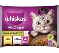 WHISKAS Pure Delight Cat Busta Multipack 4x85G POLLO E SALMONE