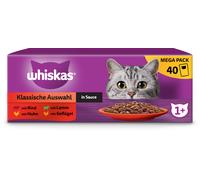 Whiskas Selezione Classica in Salsa, Anni 1+ - Mega Confezione 40x85 g - 3.400 g