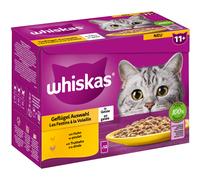 Whiskas Senior buste 144 x 85 g Alimento umido per gatti - 11+ Selezione Carni Bianche in Gelatina