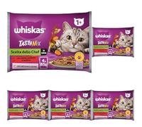 Whiskas Tasty Mix Scelta dello Chef, 1+ Anni, Cibo Umido per Gatto, Confezione da 20 bustine da 85g