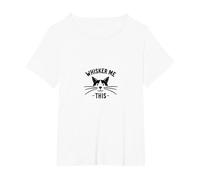 Whisker Me This: Simpatico Amante dei Gatti Maglietta, Donna Plus-Size, Bianco, 2X