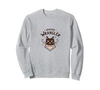 Whisker Wrangler: Arte di Ispirazione Occidentale per Gli Amanti dei Gatti Felpa, Unisex per Adulti, Grigio Melange, L