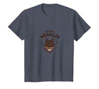 Whisker Wrangler: Arte di Ispirazione Occidentale per Gli Amanti dei Gatti Maglietta, Bambini, Pervinca, 6 Anni