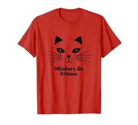 Whiskers on Kittens - Simpatico Design con Muso di Gatto per Gli Amanti degli Animali Domestici Maglietta, Uomo, Rosso, L