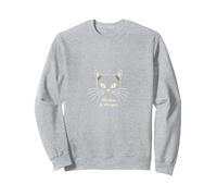 Whiskers & Whispers - Design Mistico per Gli Amanti dei Gatti Felpa, Unisex per Adulti, Grigio Melange, S