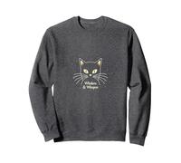 Whiskers & Whispers - Design Mistico per Gli Amanti dei Gatti Felpa, Unisex per Adulti, Grigio Scuro, L