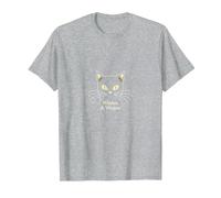 Whiskers & Whispers - Design Mistico per Gli Amanti dei Gatti Maglietta, Uomo, Grigio Melange, L