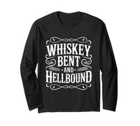 Whiskey Bent And Hellbound Funny Whiskey Cowboy Cowgirl Fun Maglia a Manica