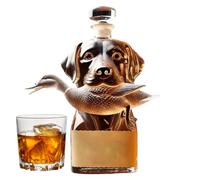 Whiskey Bottle - Hound Glass Decanter, Airtight Alcohol Vessel, Dog Figurine Ornament, Decorative Liquor Container, Bar Party Sculpture, Stylish Spirit Holder | Home Dining Gift for Brandy Bourbon Vod