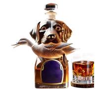 Whiskey Bottle - Hound Glass Decanter, Dog Figurine Display Special Airtight Alcohol Container | Home Bar Decor for Brandy Bourbon Vodka Tequila Party Celebration Men Collector Giffts Ornamento