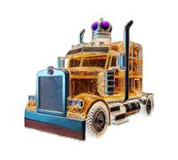 Whiskey Bottle, Semi Truck Whiskey Decanter, Jar Container Art Statue, Distinctive Storage, Decorative Bar Accessory, Perfect for Holiday Wedding Party Birthday Dad Dining Room, Color Transparent