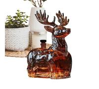 Whiskey - Contenitore per cervi da 120 ml | Decanter in vetro per alcol e whisky, per uomini, papà, compleanno, Natale, bourbon, vodka, brandy, vino, tequila, bar