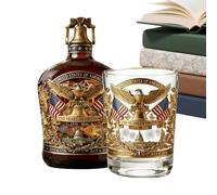 Whiskey Glass Bottle - Patriot Eagle Decanter, Collect Bar Display | Independence Eagle Whiskey Display Collectible Bottle, American Freedom Crystal Decanter For Home Bar Party