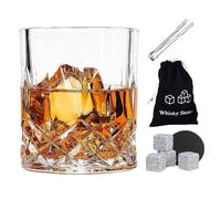 Whiskey Glass Set Bourbon Cocktail Set ideale Whiskey Glass per Housewarming and Birthdays Reusable Stones Whisky Glasses with Infradito Perfect for Sipping and Entertaining