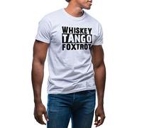 Whiskey Tango Foxtrot Military WTF T-Shirt Maglietta Bianca per Uomo Size M