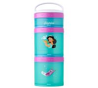 Whiskware Disney Princess Aladdin, Stackable Snack Containers for Kids, 3 Stackable Snack Cups for School or Travel, Backpack and Cupholder Friendly, Jasmine and Magic Carpet