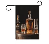 Whisky Birra Immagini Bandiera Giardino Casa Prato Cartello di Benvenuto Banner Doppio Lato Piccole Bandiere Personalizzate per Piscina Cortile Esterno Decorazione Della Parete Della Casa 31 X 47