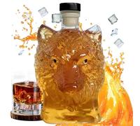 Whisky Decanter Vessel - 350ml Liquor Container with Wolf Head Carafe Design, Crystal Spirits Holder with Sculpted Detail, Premium Beverage Vessel, Bourbon Showcase Piece for Cabinet Display