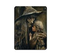 Whisper of the Woods - Baba Yaga - Targa in metallo retrò in metallo, stile retrò, decorazione da parete per bar, grotte, bar, famiglie, garage, 30 x 40 cm
