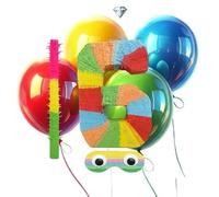 Whispering Fantasy Piñata a forma di numero 6 + bacchetta + maschera in bundle con 4 palloncini grandi. Rendi la tua festa una che sarà ricordata molto tempo dopo. Altezza 50 cm x larghezza 30,5 cm x