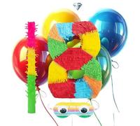Whispering Fantasy Piñata a forma di numero 8 + bacchetta + maschera in bundle con 4 palloncini grandi. Rendi la tua festa una che sarà ricordata molto tempo dopo. Altezza 50 cm x larghezza 30,5 cm x
