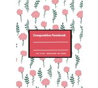 Whispering Roses Composition Notebook: floral design and linen-style wide-ruled pages, emphasizing both aesthetic and functional aspects.
