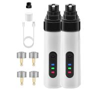 Whisperpaws Pain-Free Nail Trimmer, Silent Nail Trimmer for Dogs and Cats, with LED Light & 2 Speeds,Quick USB Charge with Grinding Heads (2pc+4head)