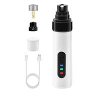 Whisperpaws Pain-Free Nail Trimmer, Silent Nail Trimmer for Dogs and Cats, with LED Light & 2 Speeds,Quick USB Charge with Grinding Heads (1pc+1head)