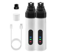Whisperpaws Pain-Free Nail Trimmer, Silent Nail Trimmer for Dogs and Cats, with LED Light & 2 Speeds,Quick USB Charge with Grinding Heads (2pc)