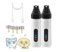 Whisperpaws Pain-Free Nail Trimmer, Whisperpaws Nail Trimmer, Electric Silent Dog Nail Trimmers with 2 PCS Grinding Head, 2 Speeds, Stress Free Nail Grooming for Dogs Cats (2PCS)