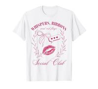 Whispers Nastri Bandiere Rosse Coquette Social Club Design Maglietta