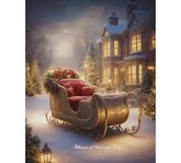 "Whispers of Snow and Gold" Vintage Christmas Sleigh Composition Notebook/Journal: Matte ~ Wide Ruled ~ Watermark at Page 51