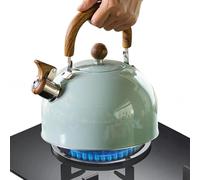 Whistle Kettle - Stainless Steel 1.5L Teapot, Wood Handle Anti-Rust Design | Small Kitchen Kettle for Induction Electric Ceramic Halogen Stove Home Office Tea Coffee Use
