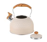 Whistling Kettles, Stainless Steel Induction Tea Kettle with Loud Whistle Alert, Stovetops Hot Water Boiler Pot, Perfect for Home, Kitchen, Camping, Travel, Apartment, Restaurant Use, 19x22.5cm White
