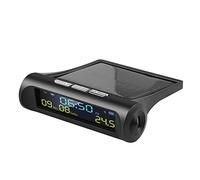 Whisverse Orologio digitale solare per auto con display LCD della temperatura 'automobile della data 'ora per la decorazione della parte 'automobile personale all'aperto A