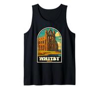 Whitby Yorkshire - Vintage Travel Art dell'iconica Abbazia Canotta
