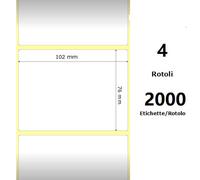 White 102x76mm, 2000 Et/Rotolo Z-1000D 4x3x 3 Core,circonferenza 178mm
