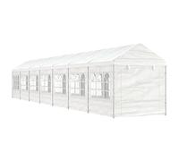White 15,61 x 2,28 x 2,69 m PE Canopy Tent with 16 sidewalls & 2 Zippered Entrances, Outdoor Heavy-Duty Gazebo for Party, Patio, Sun Shade, Easy Pop Up Assembly