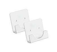 (White) 2pcs Acrylic Shower Rod Holders Adhesive Mount for Bathroom and Kitchen Without Drilling Required Bathroom Accessory White