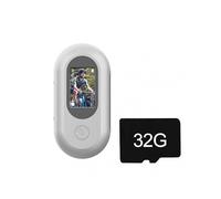 (White 32G TF card) Mini Clip HD Actions Camera With/Without Screen Multifunctional Anti-shake Video Camera for Rock Climbing